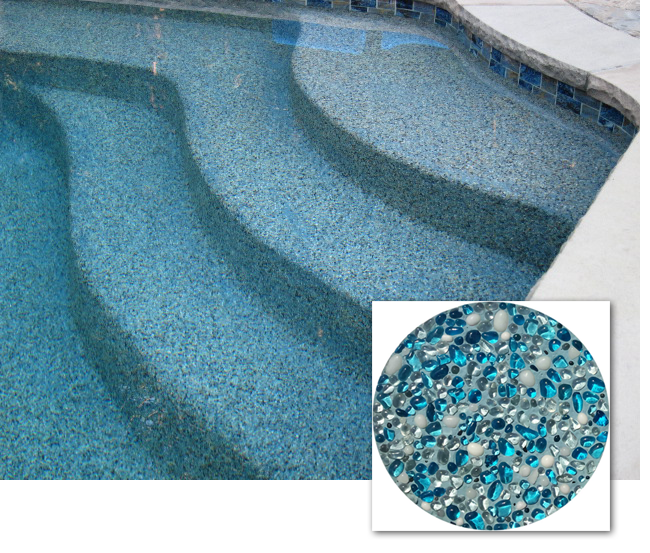 Beautiful Jewelcrete pool and closeup example
